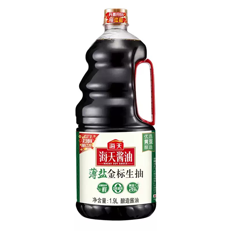 海天薄盐金标生抽0防腐剂
