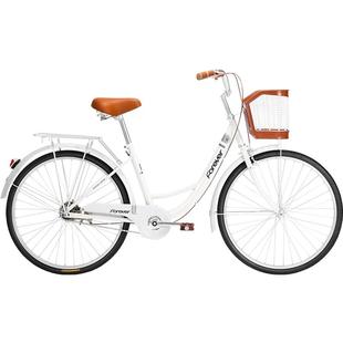 永久牌通勤自行车男女款成人轻便上班代步大人学生校园实心胎单车