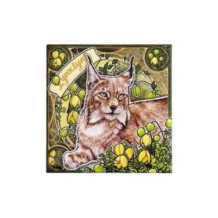 猞猁绘画系列方巾吧唧徽章冰箱贴杯垫鼠标垫抱枕水桶包单肩包文创