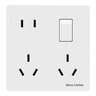 86型二三三一开八孔插座面板哑光灰黑色10A多孔厨房墙壁插座家用