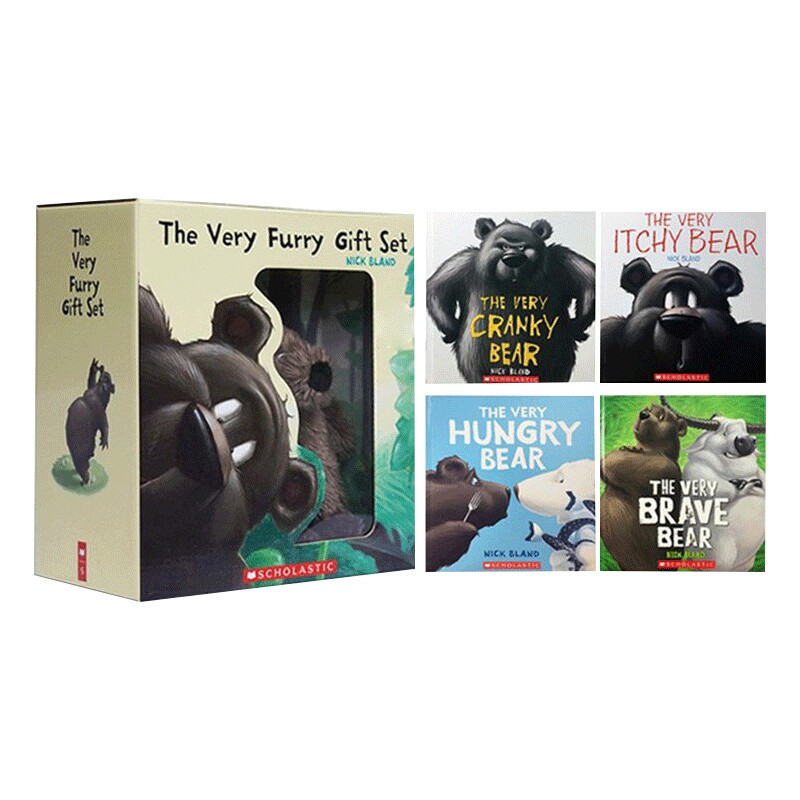 英文原版 The Very Furry Gift Set 礼盒装4册+主题毛绒玩偶 Bear/Itchy Bear/Hungry Bear/Brave Bear 英文版 进口英语原版书籍