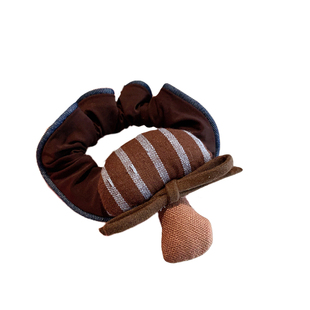 儿童卡通条纹蘑菇发圈森系甜美条纹花朵结扎发头绳高日常百搭发绳