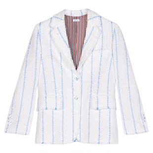 [24期免息]THOM BROWNE女士织带条纹粗花呢西装外套