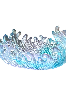 琉璃风生水起海浪花装饰摆件