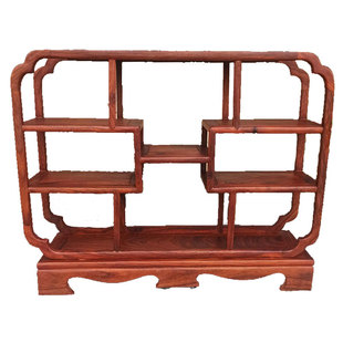 花梨木茶具多宝阁刺猬紫檀桌面小博古架置物架茶杯收纳置物架子