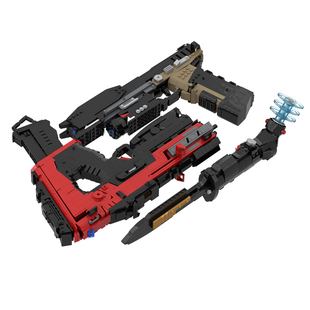 泰坦陨落2apex智慧手枪数据刀转换者冲锋枪拼插小颗粒积木模型