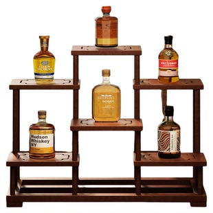 实木桌面小瓶酒展示架酒架置物架迷你酒柜吧台洋酒家用收纳陈列架
