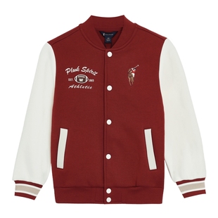 POLOWALK童装儿童休闲棒球服2025秋冬新款男女童学院风摇粒绒外套