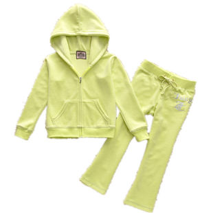 2026新款春秋juicy儿童天鹅绒运动套装女童休闲亲子装微喇裤卫衣