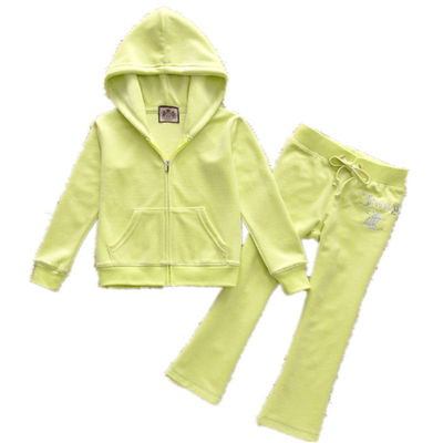 2026新款春秋juicy儿童天鹅绒运动套装女童休闲亲子装微喇裤卫衣