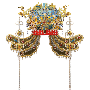 明制汉服凤冠皇后大冠绣片九龙九凤冠婚服婚礼新娘头饰金色大冠