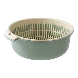 新款双层沥水篮洗菜篮子镂空洗菜果蔬厨房洗菜盆日用水果篮子家用