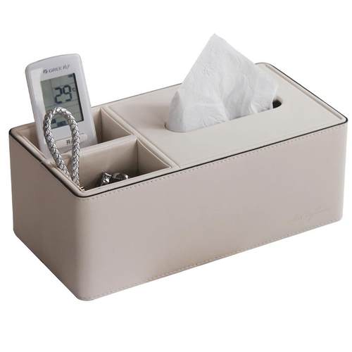 多功能抽纸盒家用客厅茶几轻奢简约高档桌面遥控器收纳皮质纸巾盒