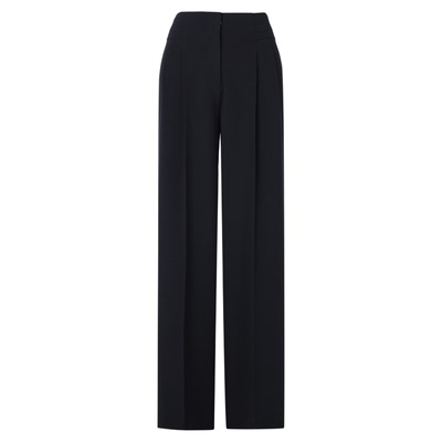 朗姿商务简约黑色宽松阔腿裤女直筒西裤OL职业裤2026年春季新款