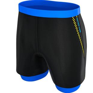 WaterTime泳裤男士防尴尬夏季双层裤五分裤沙滩裤泳帽泳镜3件套男