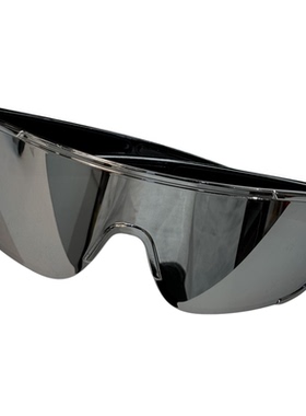 欧美户外运动骑行银色眼镜登山夜骑太阳镜连体护目防风镜墨镜耐用