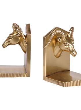 印度创意黄铜美式风复古桌面书档