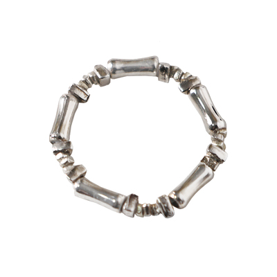 女925银原创冷淡风叠戴弹力戒指