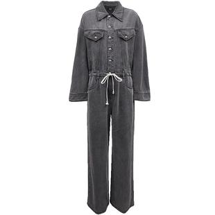 ONLY奥莱2025秋冬新款复古水洗直筒裤连体长裤牛仔裤女