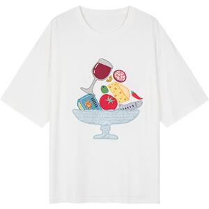 UOOYAA/乌丫美食餐盘贴布刺绣T恤