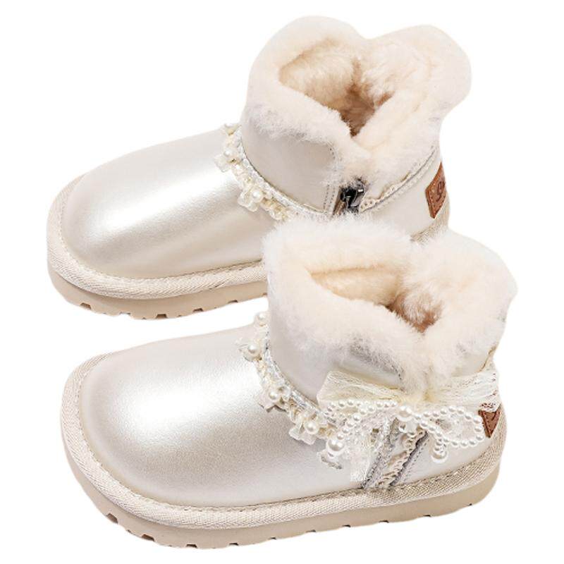 书萌儿童雪地靴子加绒加厚保暖