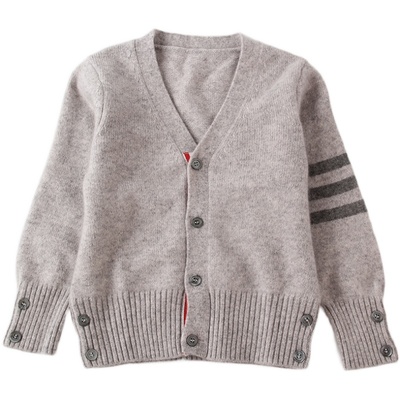 羊绒秋冬V领纯色加厚儿童毛衣