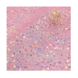 3mm双层乱网亮片布料彩虹色婚纱礼服舞台服装面料设计布料