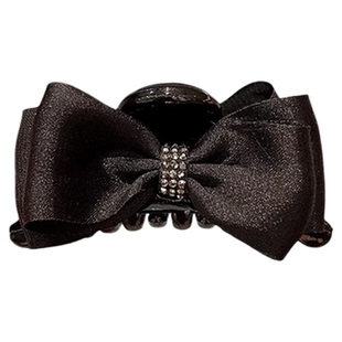 韩国哑光黑色蝴蝶结小抓夹女公主头侧边夹子前额碎发刘海发夹头饰