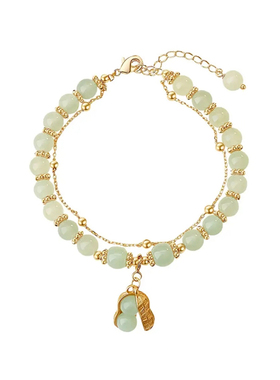 vana女款纯银和田玉复古风手链