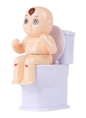 坐人射水马桶娃娃会撒尿创意玩具