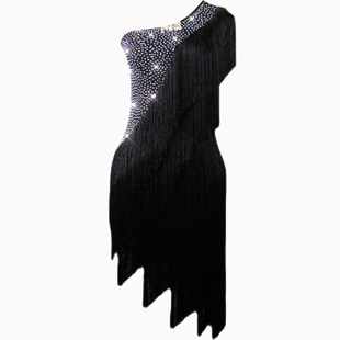 2026新款拉丁舞演出服装少儿成人比赛专业舞蹈流苏连衣裙练功订制