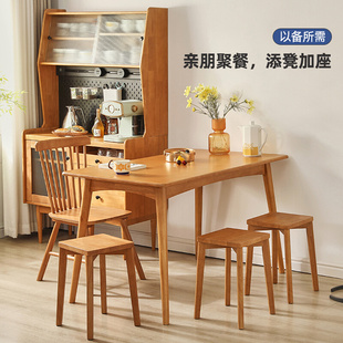 方凳餐凳餐桌坐凳 凳子全实木可叠放家用木板凳客厅小矮凳新中式