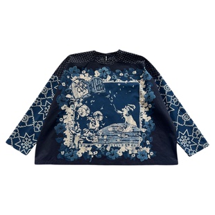 日系小众！复古波点印花全棉宽松圆领显瘦百搭休闲长袖衬衫上衣女