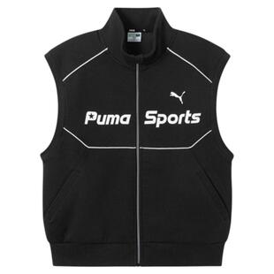 PUMA彪马官方新款儿童男童秋季针织马甲时髦休闲立领拉链外套背心