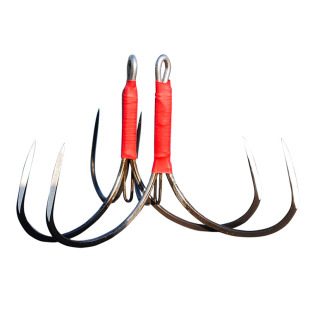 刀锋上下双环 黑色大锚钩三爪钩特大号可视锚钩大全鲢鳙锚钩7CM