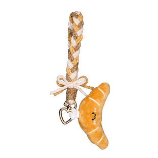 肉肉酱可颂小狗手机壳挂绳手提款可爱包包挂件爱心型编织绳原创新款手机壳挂件百搭装饰创意女