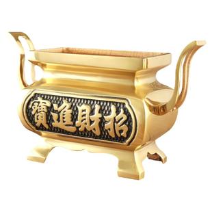 黄铜鼎炉室内家用上香檀香炉插香炉佛前供奉招财鼎式香炉铜鼎摆件
