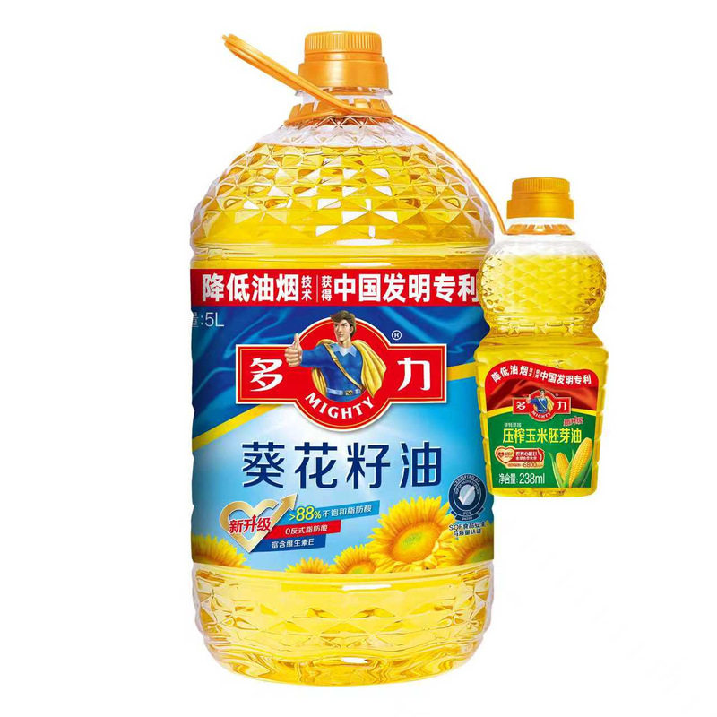 多力葵花籽油5L新包装压榨玉米油