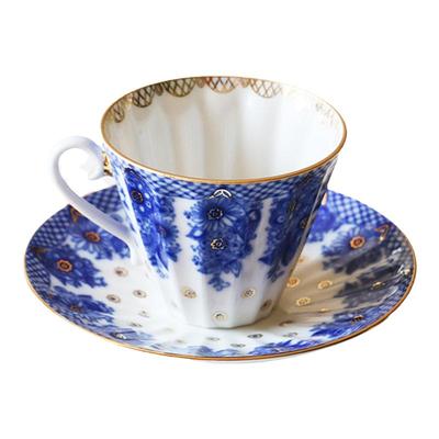 俄皇花篮手绘杯碟茶壶