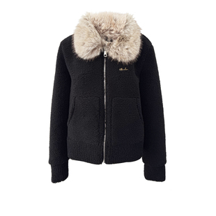 OTEBANBASS 25SS大毛领毛绒休闲外套女长袖拉链休闲风短保暖外套