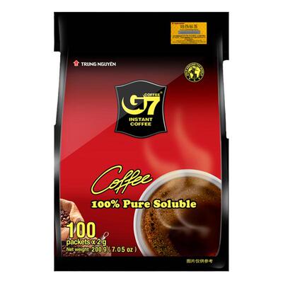 越南进口中原G7黑咖啡无糖100包