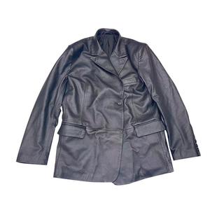 现货 vivi同款纯皮皮衣女2025秋季新款绵羊皮西装外套大版欧货