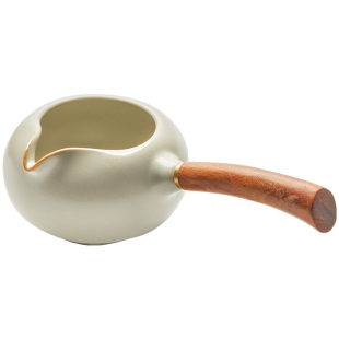 伊文陶瓷汝窑公杯开片可养陶瓷茶海侧把公道杯茶漏一体分茶器公杯