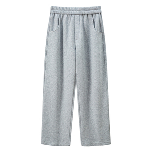 秋冬季450g加绒加厚弯刀裤裤子宽松卫裤男长裤直筒休闲裤男款外穿