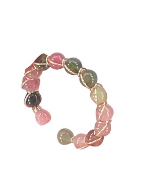 天然石彩碧玺戒指女轻奢小众设计