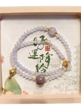 南京鸡鸣代寄好运降铃双圈款女生手串手链风吹铃动意境手串手链