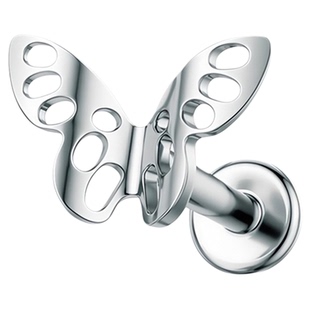 钛研社｜F136钛合金植入级蝴蝶耳钉防过敏穿刺耳骨钉养耳洞内螺纹