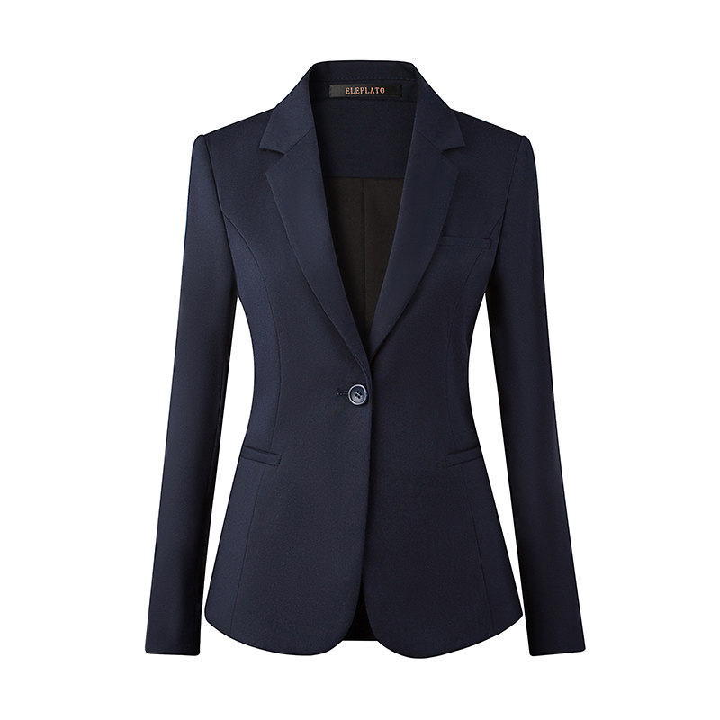 藏青西装外套女新款气质工作服上衣高级时尚西服女士黑色职业套装