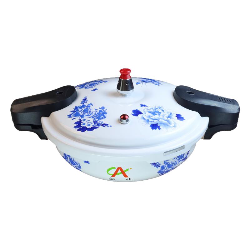 酒店青花瓷专用高压锅菜矮款燃气电磁炉小压力锅商用压鸡鱼头微压