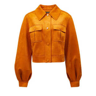 短款外套女小个子2025秋季新款宽松显瘦鹿皮绒灯笼袖夹克美拉德风